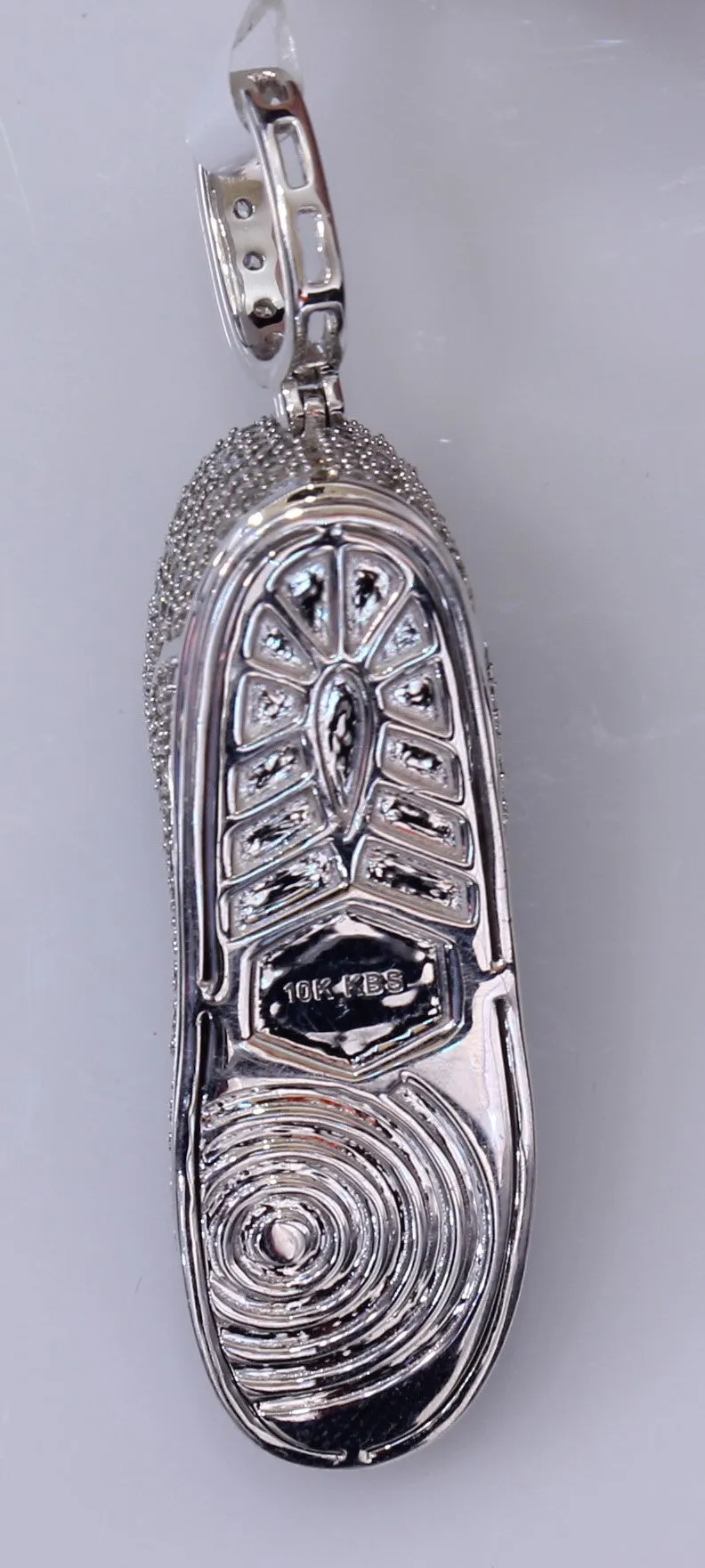 10K White Gold Sneaker Pendant 2.24Ctw