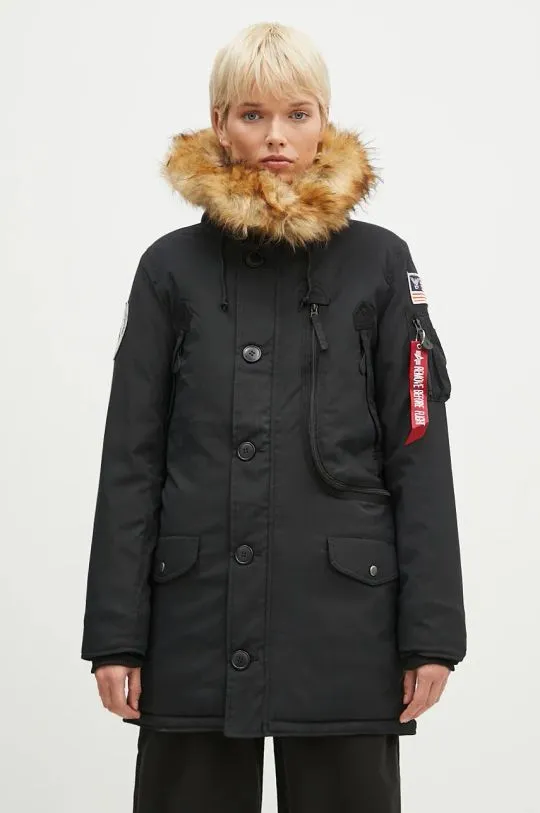 Alpha Industries parka Polar Jacket women's black color 123002