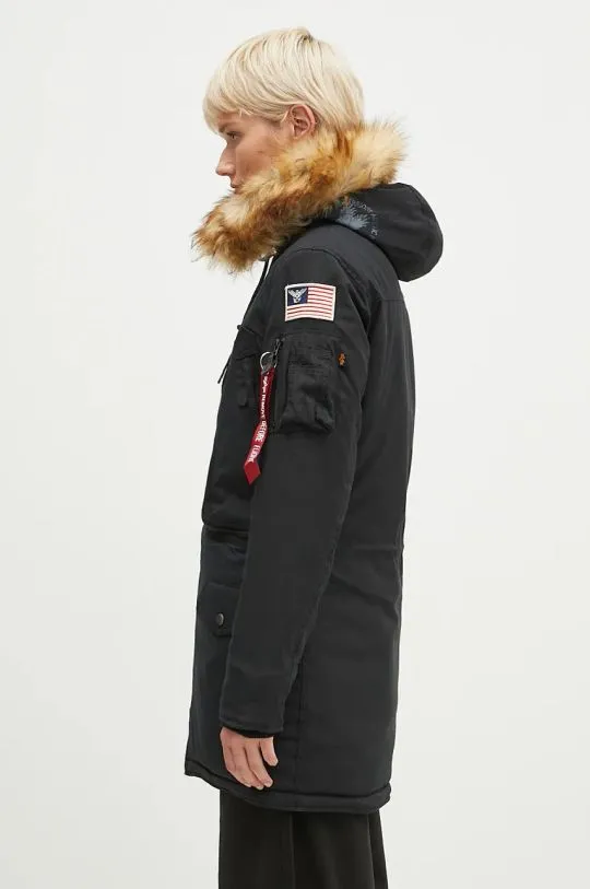 Alpha Industries parka Polar Jacket women's black color 123002