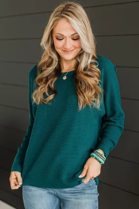 Among The Clouds Knit Sweater- Dark Jade