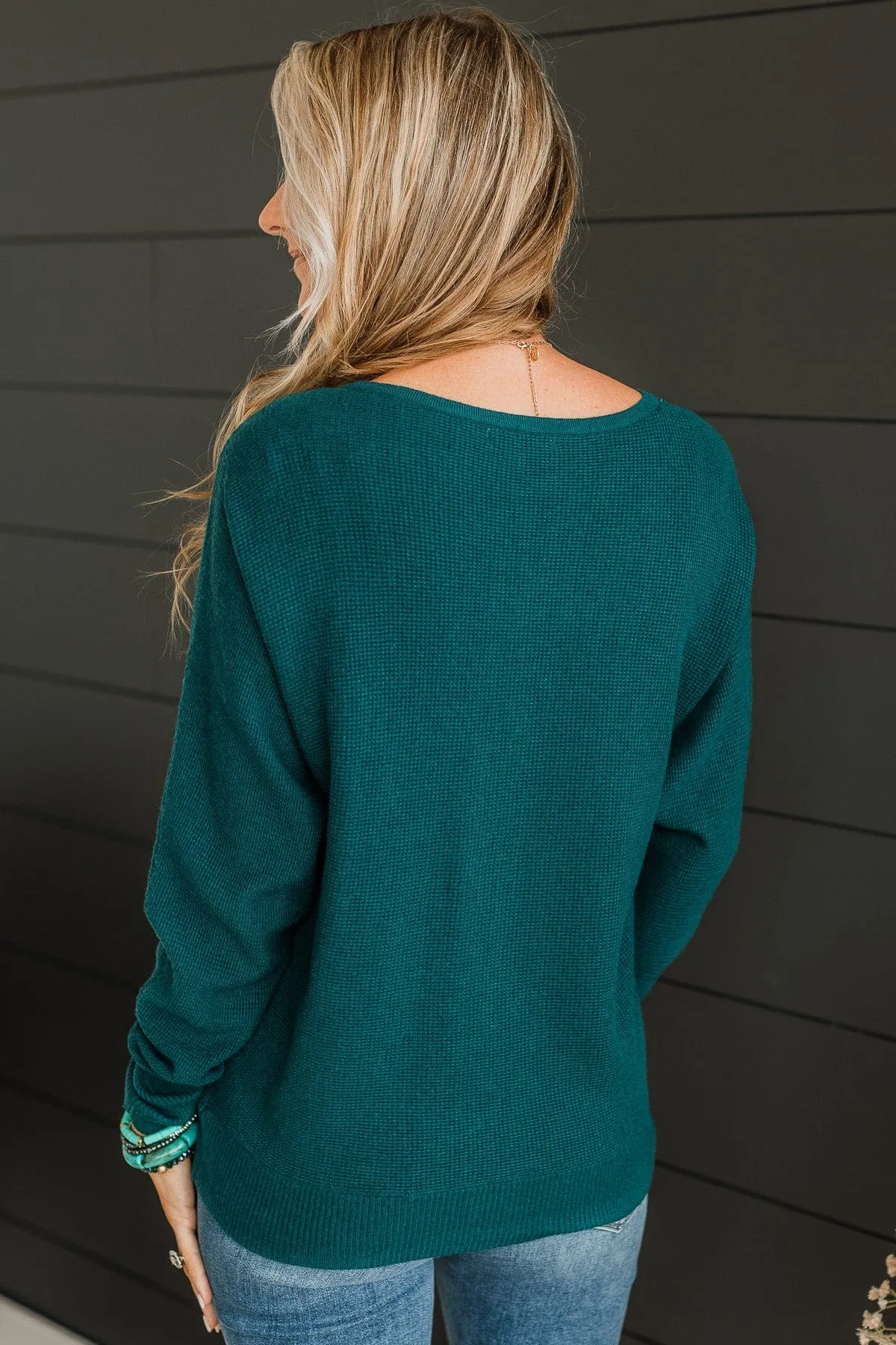 Among The Clouds Knit Sweater- Dark Jade