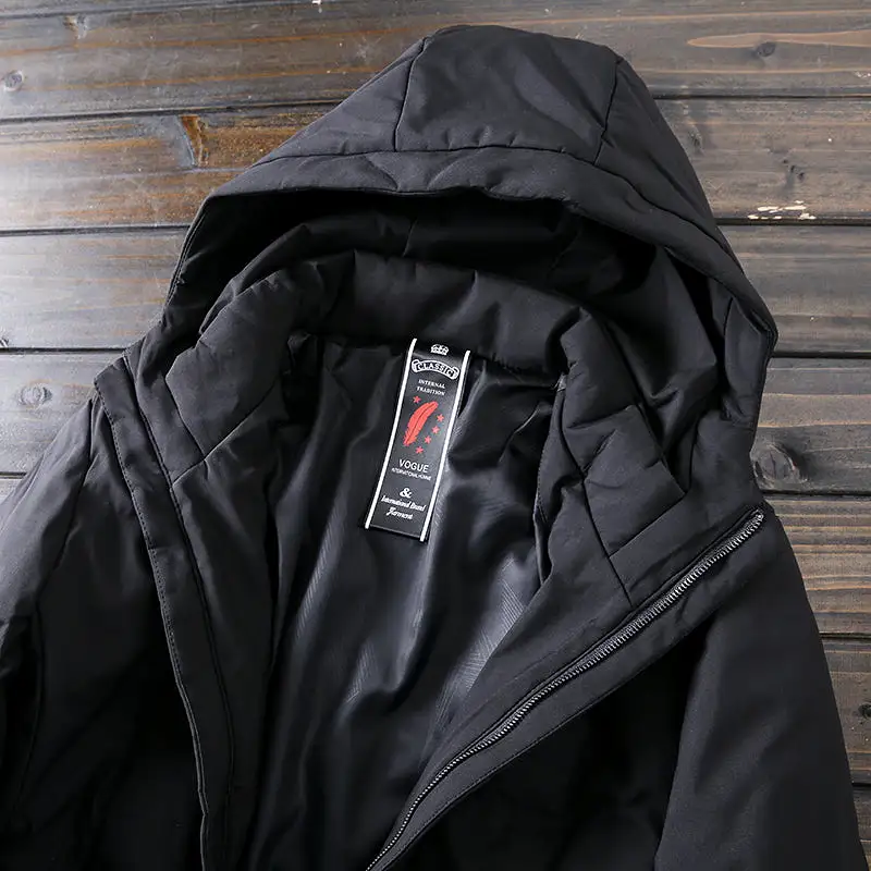 Ashore Mens Shop windproof and waterproof hooded mid-length cotton jacket winter