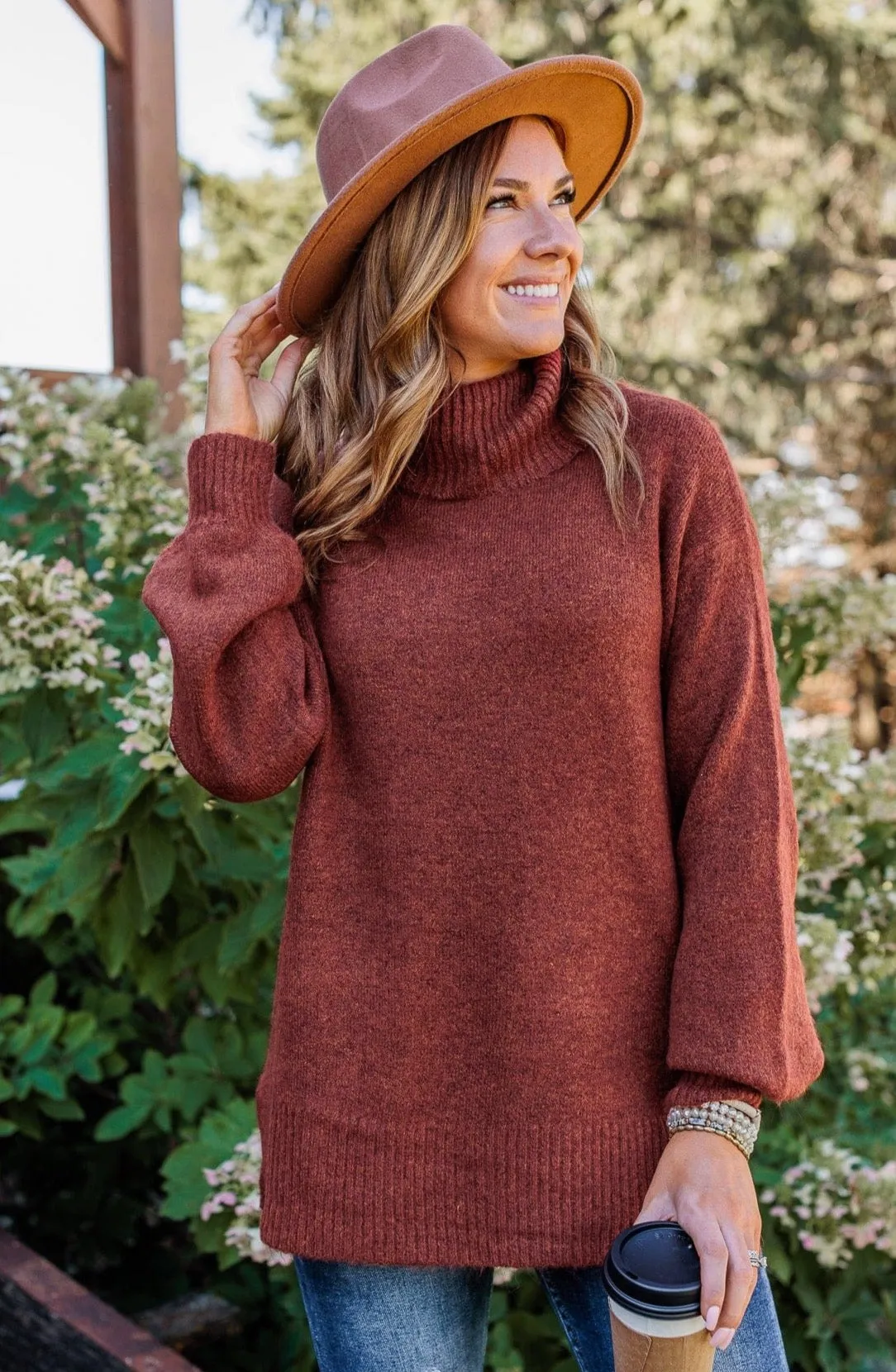 Autumn Splendor Turtle Neck Sweater- Deep Rust