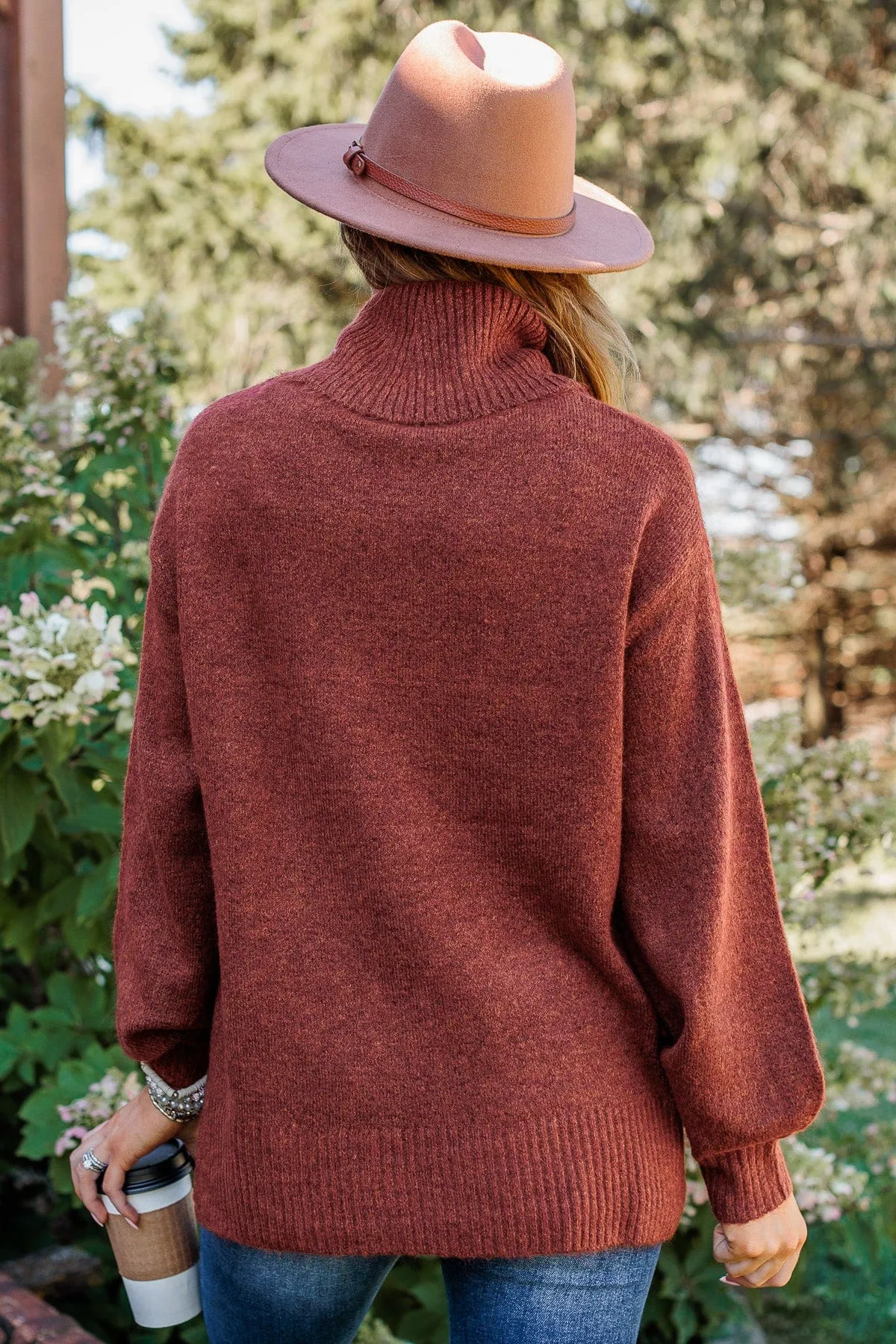 Autumn Splendor Turtle Neck Sweater- Deep Rust