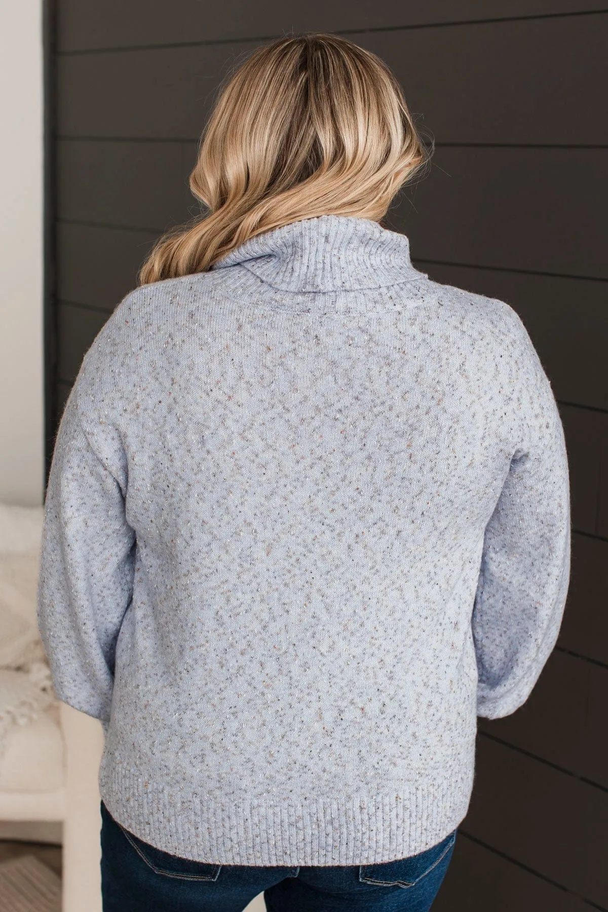 Biggest Wish Turtle Neck Sweater- Light Blue