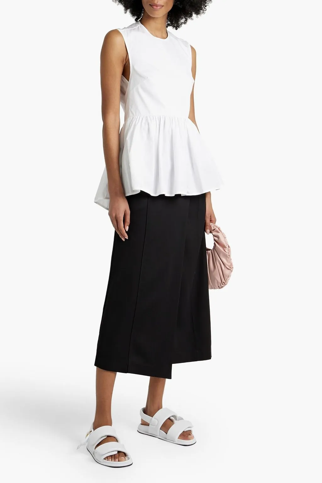 CECILIE BAHNSEN  |Casual Style Peplum Sleeveless Street Style Plain Cotton