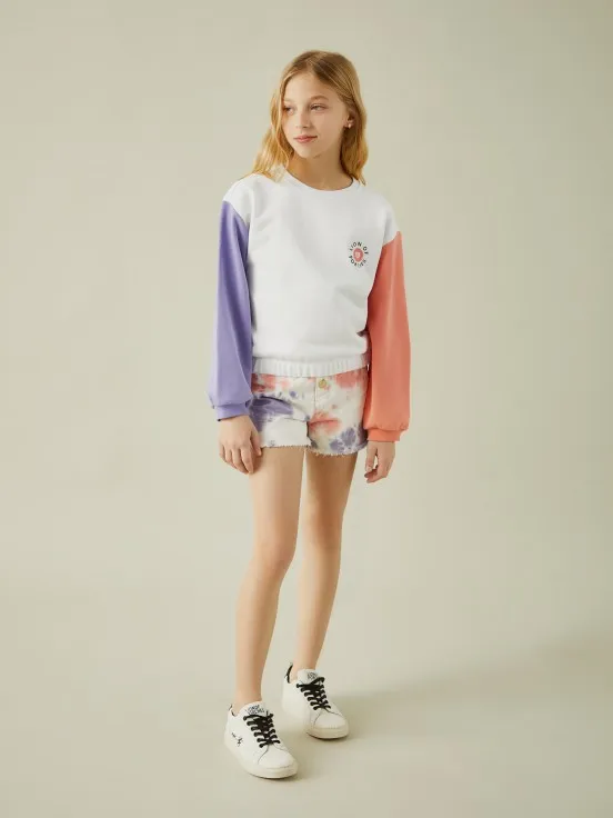 Colorblock cotton sweater