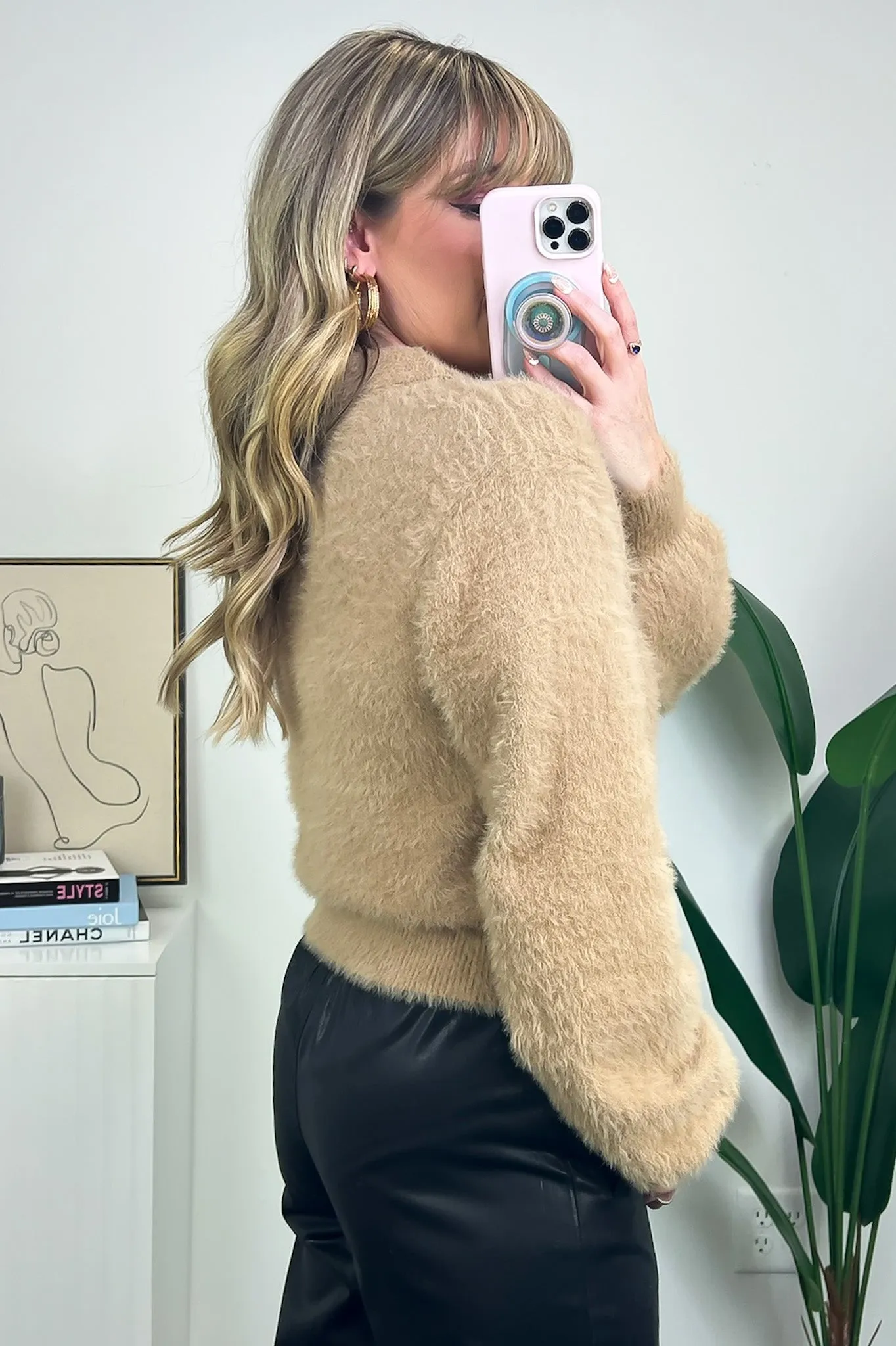 Comfiest Trend Fuzzy Collared Sweater - FINAL SALE