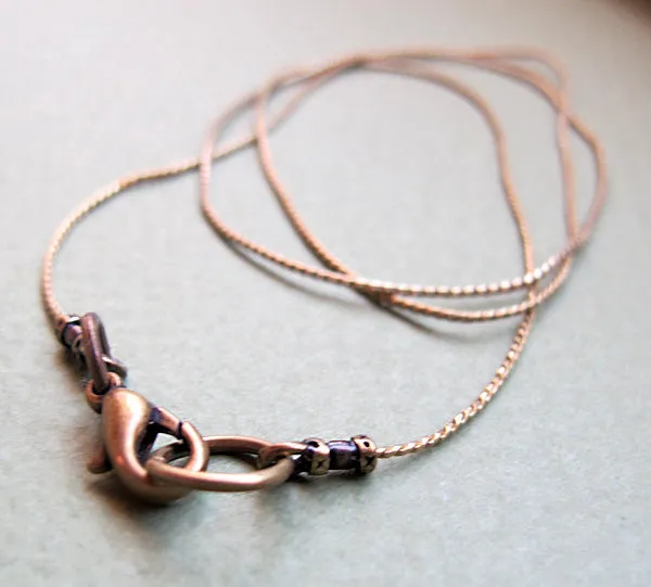 Copper Snake Thin Chain Necklace