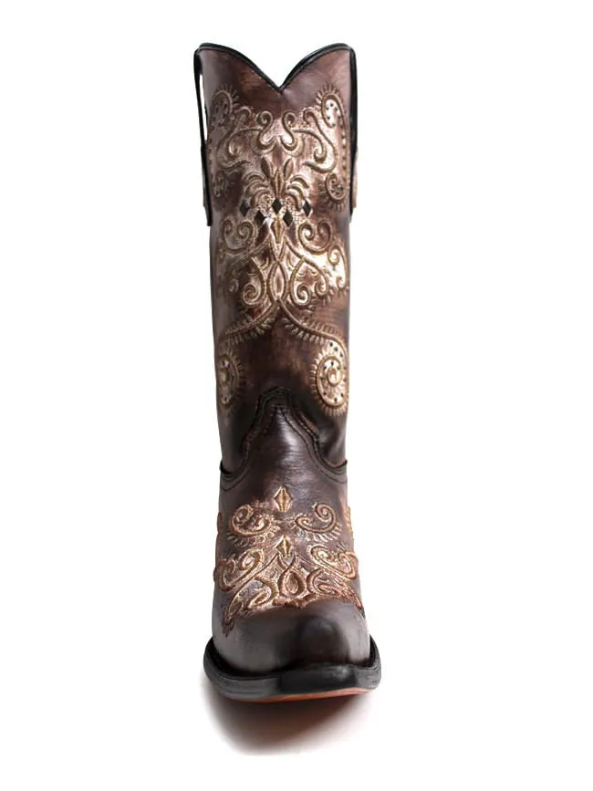 Corral Womens Brown Embroidered Studs Boots