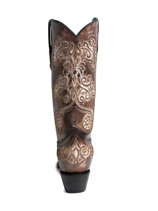 Corral Womens Brown Embroidered Studs Boots