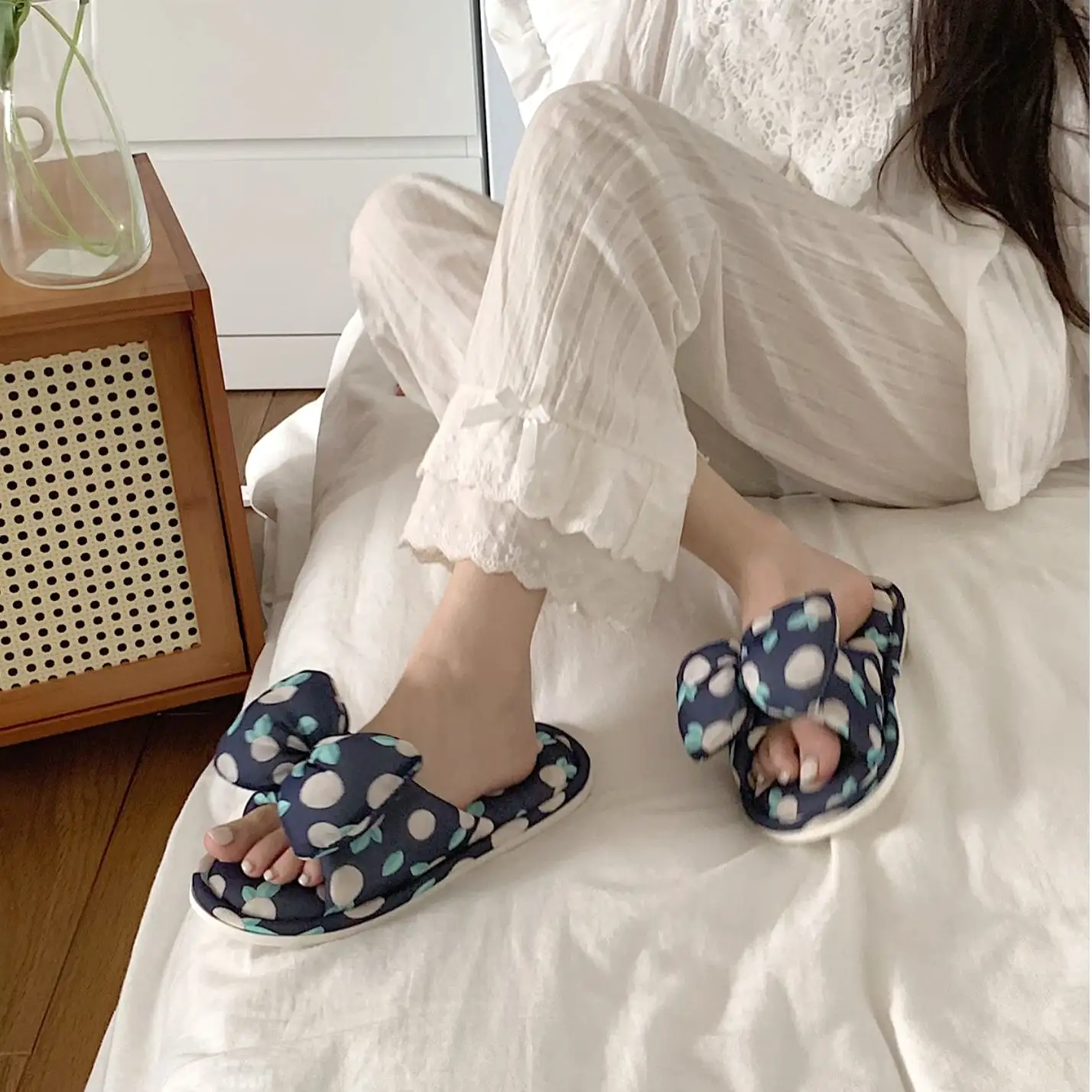 Cute Bow Soft Bottom Slippers