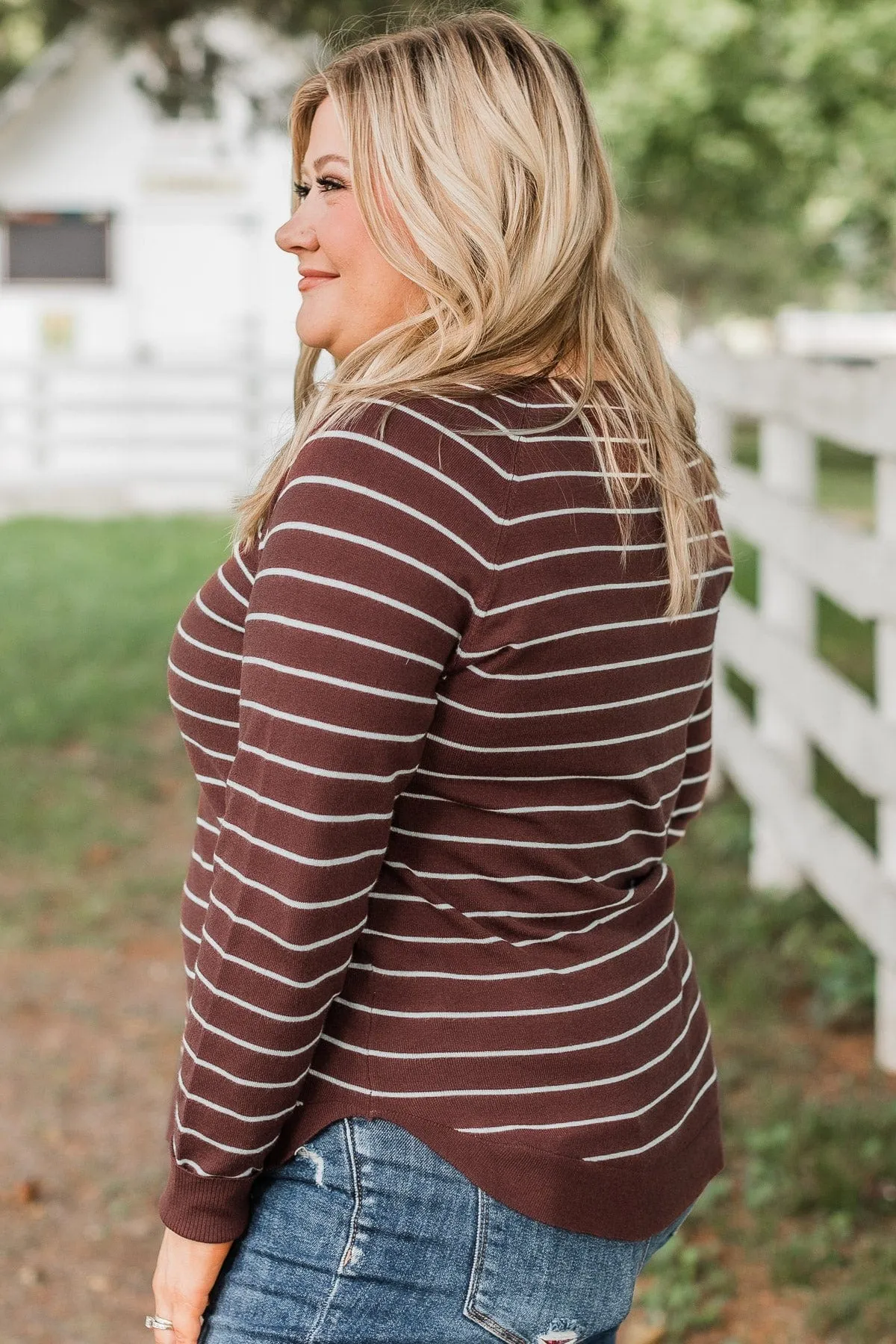 Days Like These Striped Sweater- Chocolate & Ivory