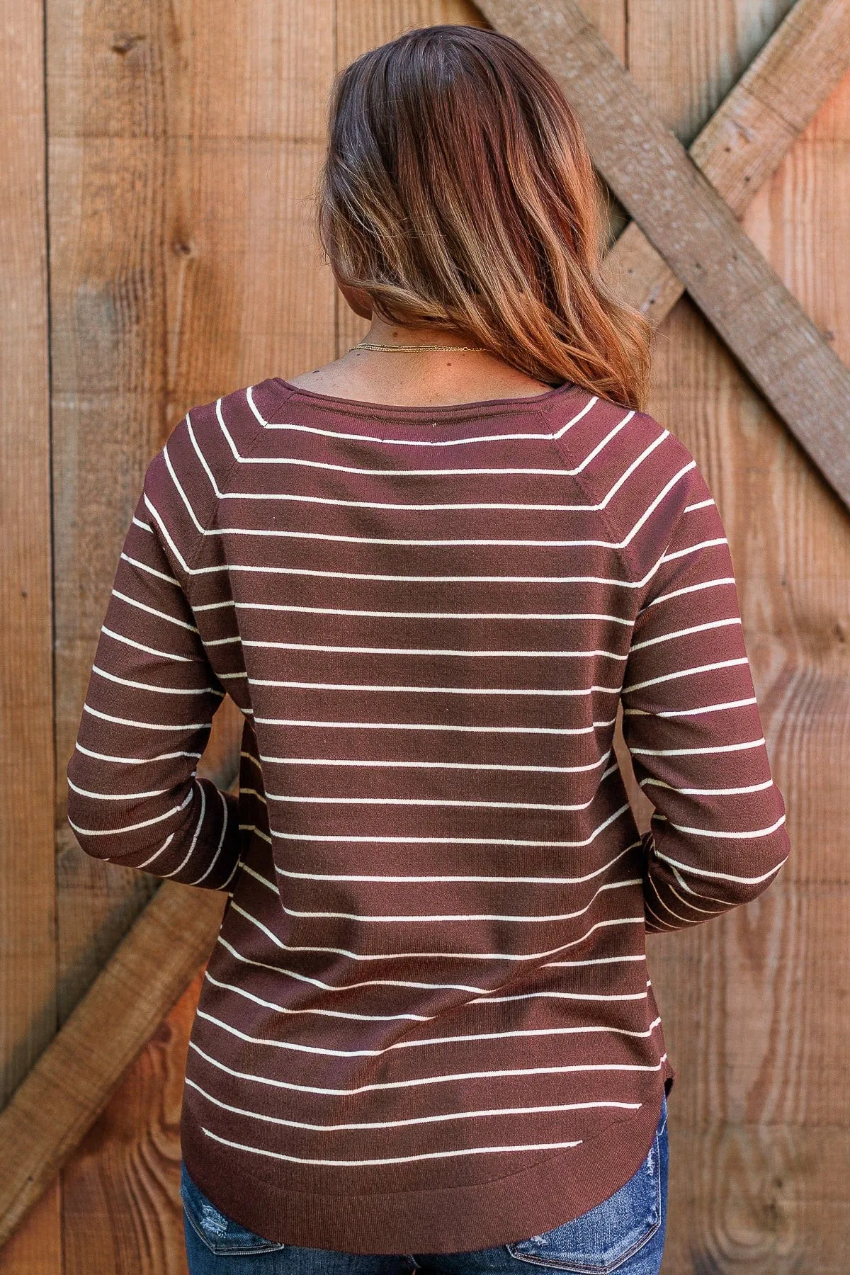 Days Like These Striped Sweater- Chocolate & Ivory