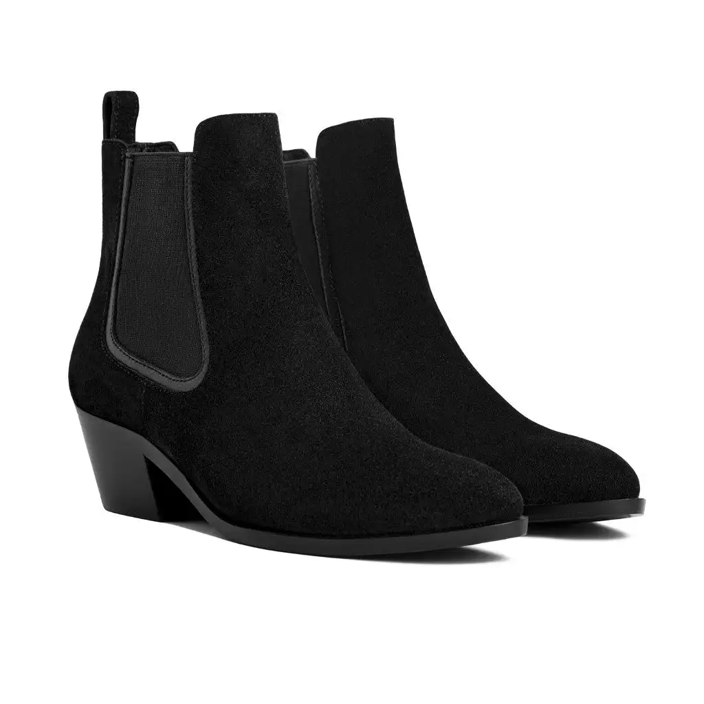 Duchess Bootie | Black Suede