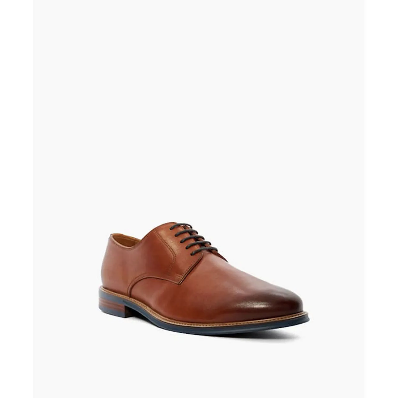 DUNE LONDON Stanleyy Natural Wood Sole Gibson Wide Fit Shoes - Brown