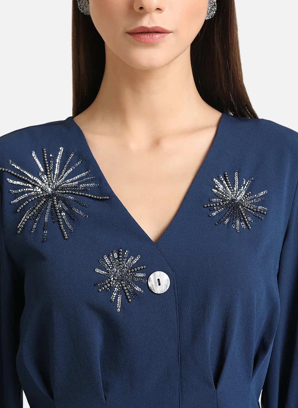 Embellished Top With Peplum