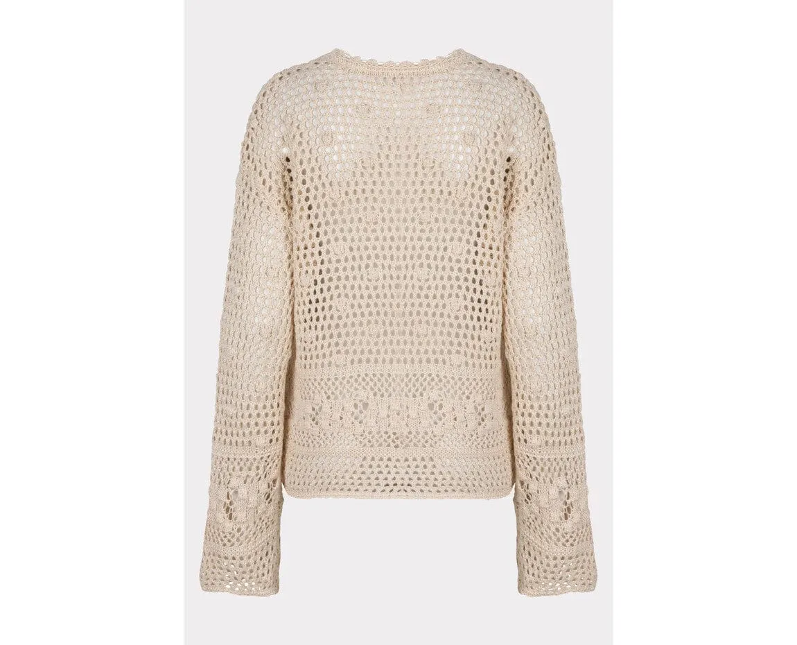 Esqualo Light Sand Open Knit Sweater- SP2427003