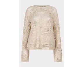 Esqualo Light Sand Open Knit Sweater- SP2427003