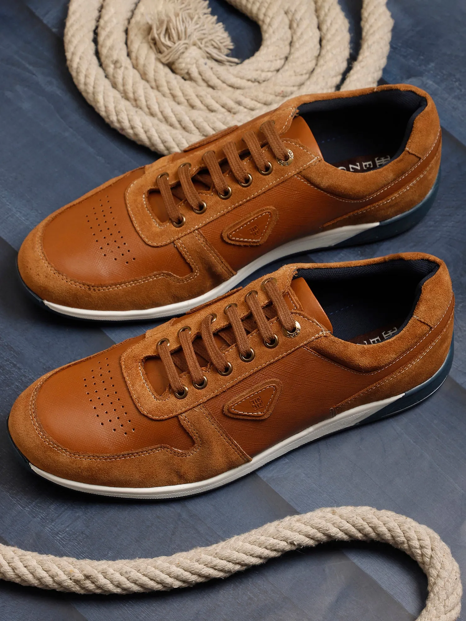 Ezok Men Tan Sneaker Casual Shoes