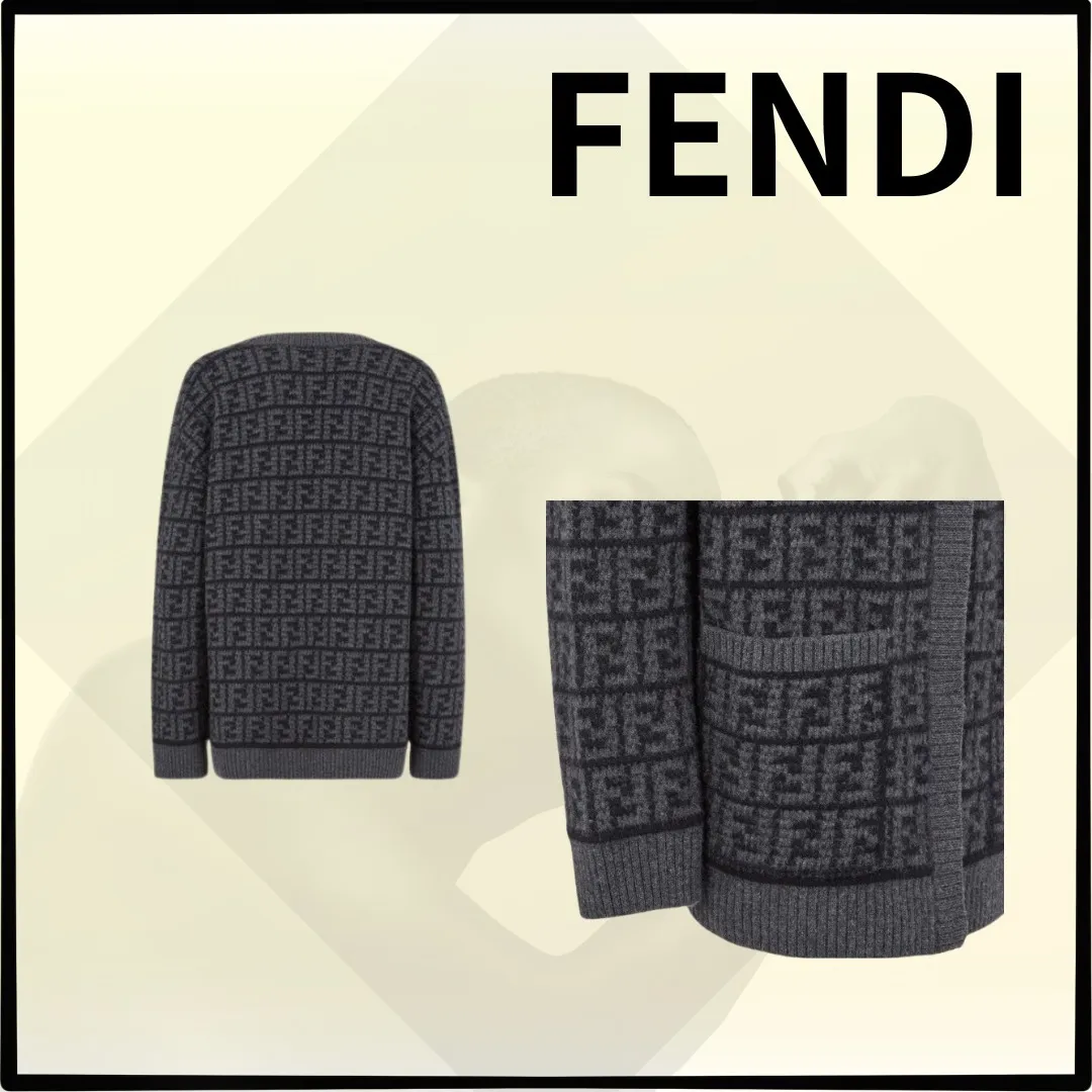 FENDI  |Party Style Elegant Style Formal Style  Logo Cardigans