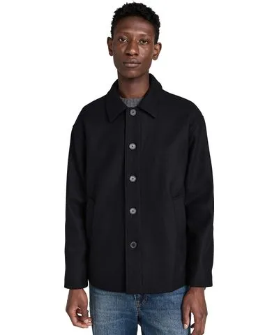 Frame Textured Overshirt Jacket Black L