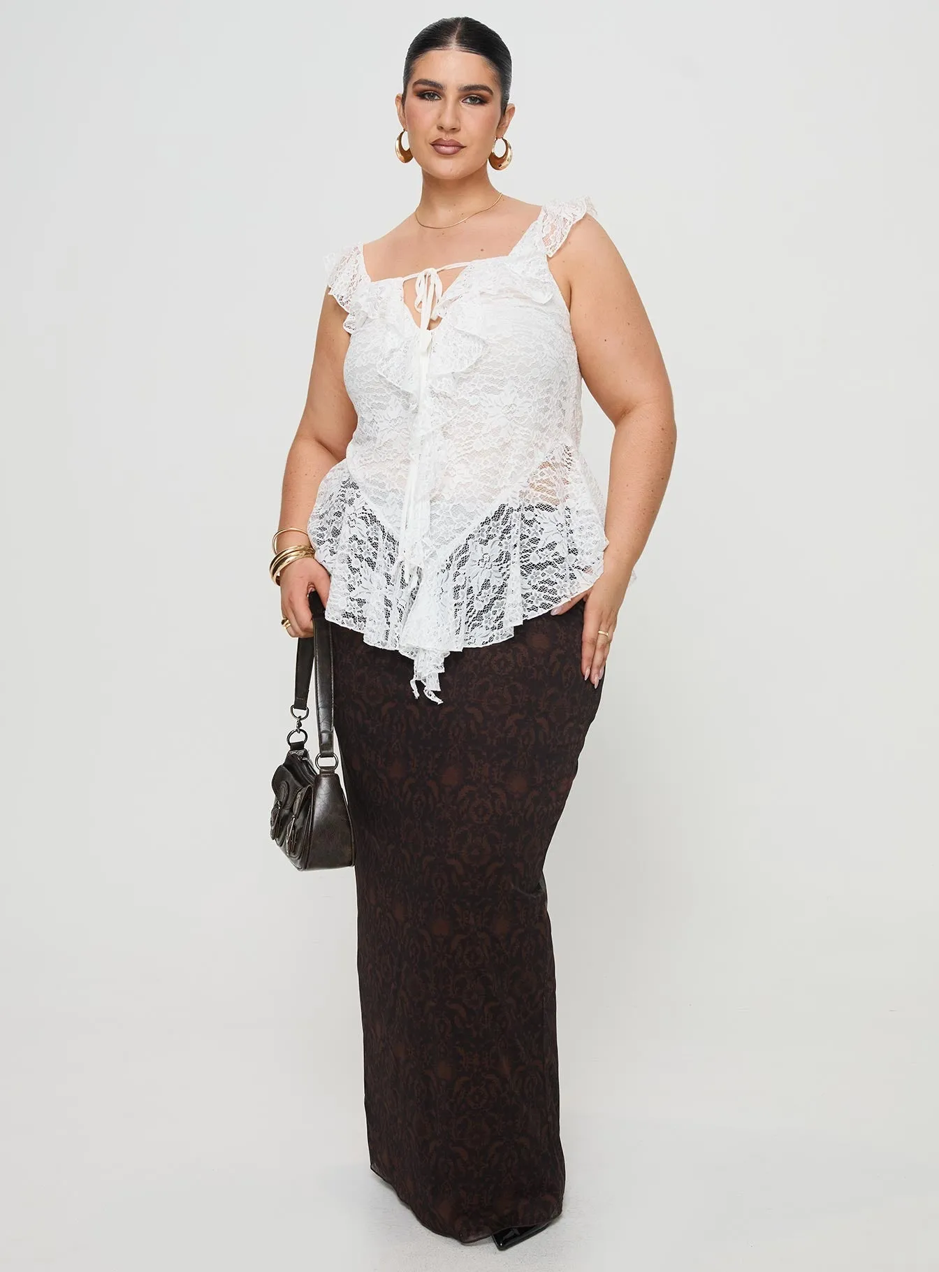 Francia Frill Top White Curve