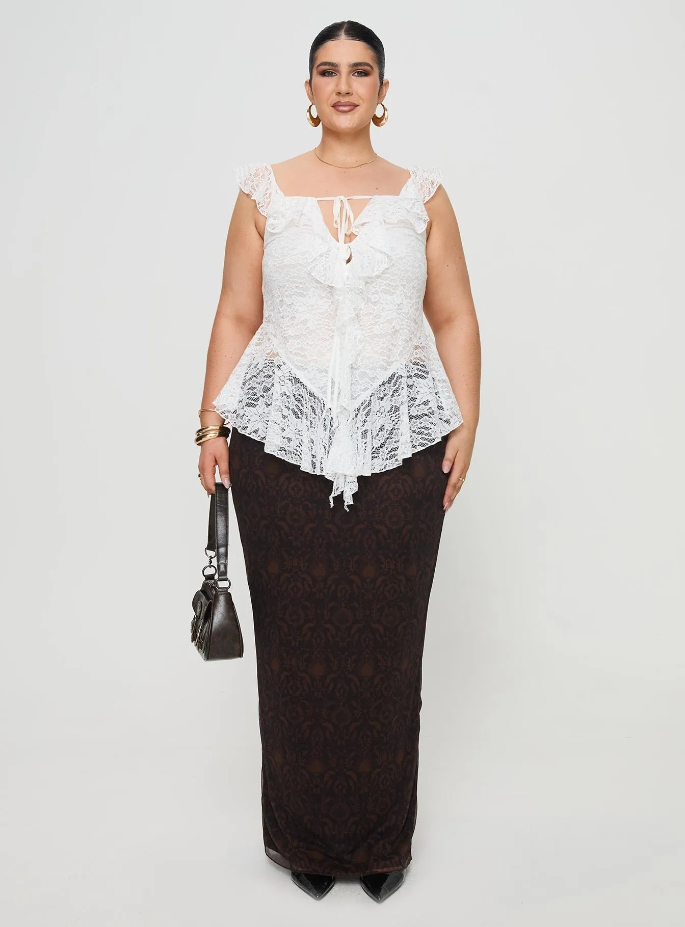 Francia Frill Top White Curve