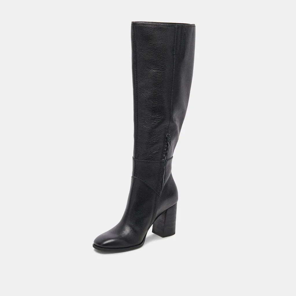 Fynn Boots Onyx Leather | Knee-High Onyx Leather Boots– Dolce Vita 6940808773698