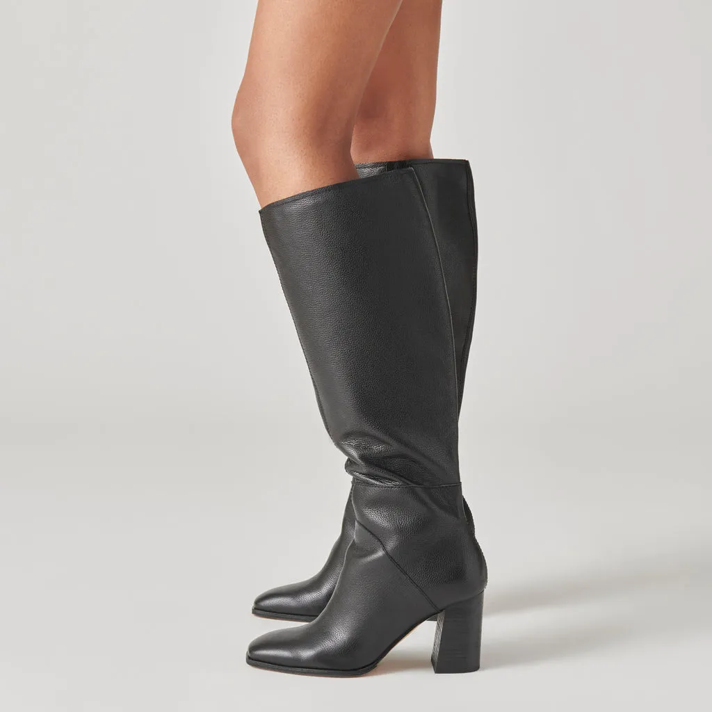 Fynn Boots Onyx Leather | Knee-High Onyx Leather Boots– Dolce Vita 6940808773698