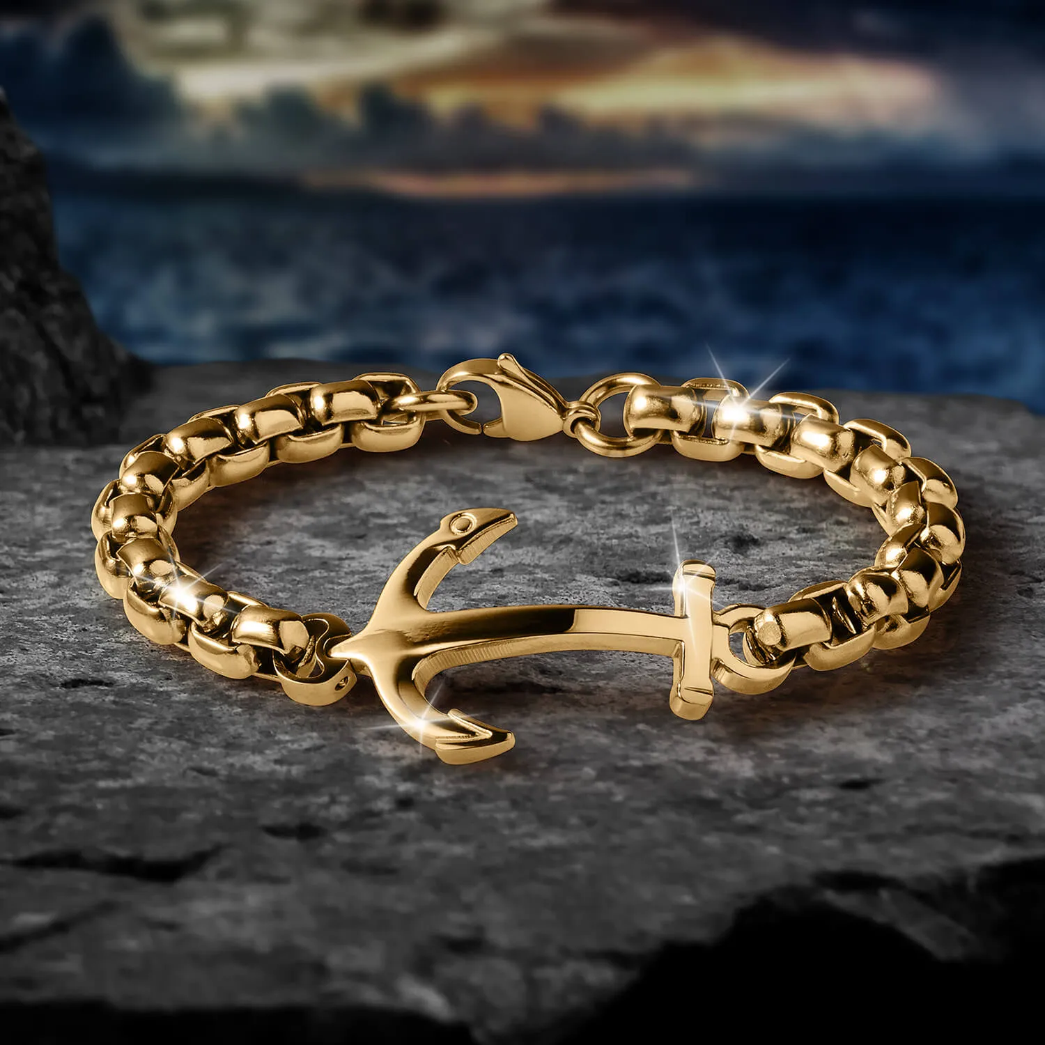 Golden Anchor Men's Bracelet