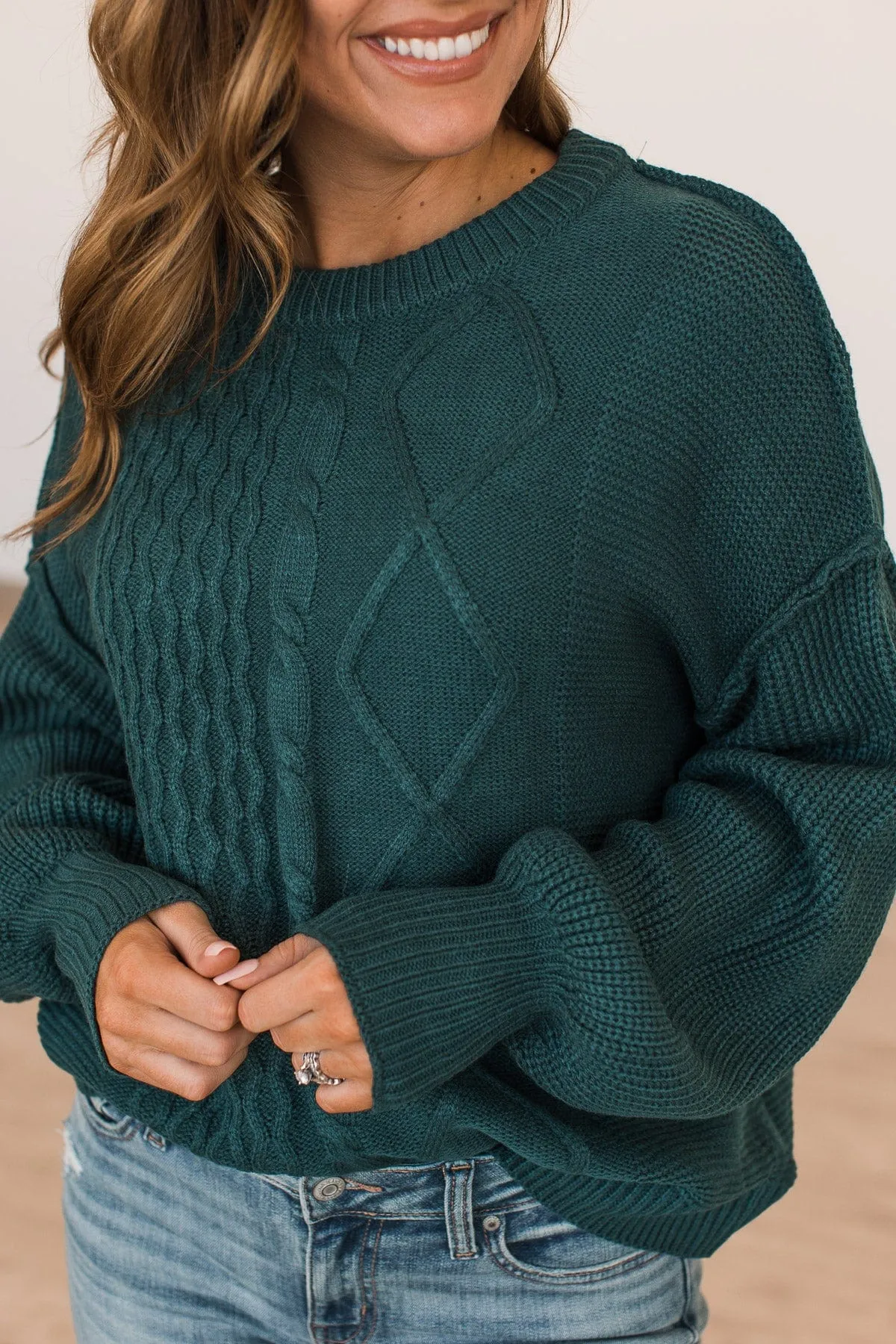 Good Things Await Knit Sweater- Dark Teal