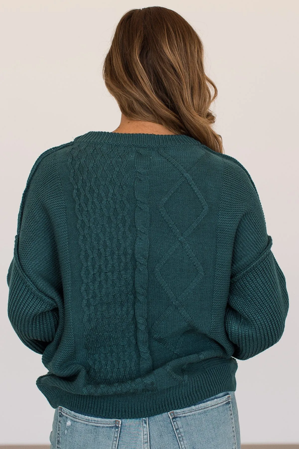 Good Things Await Knit Sweater- Dark Teal