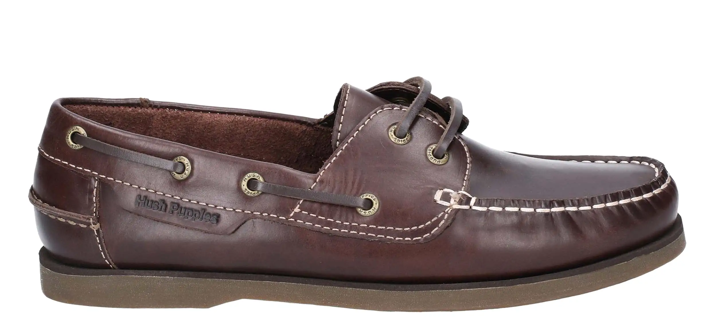 Hush Puppies Henry Mens Leather Lace Up Boat Shoe