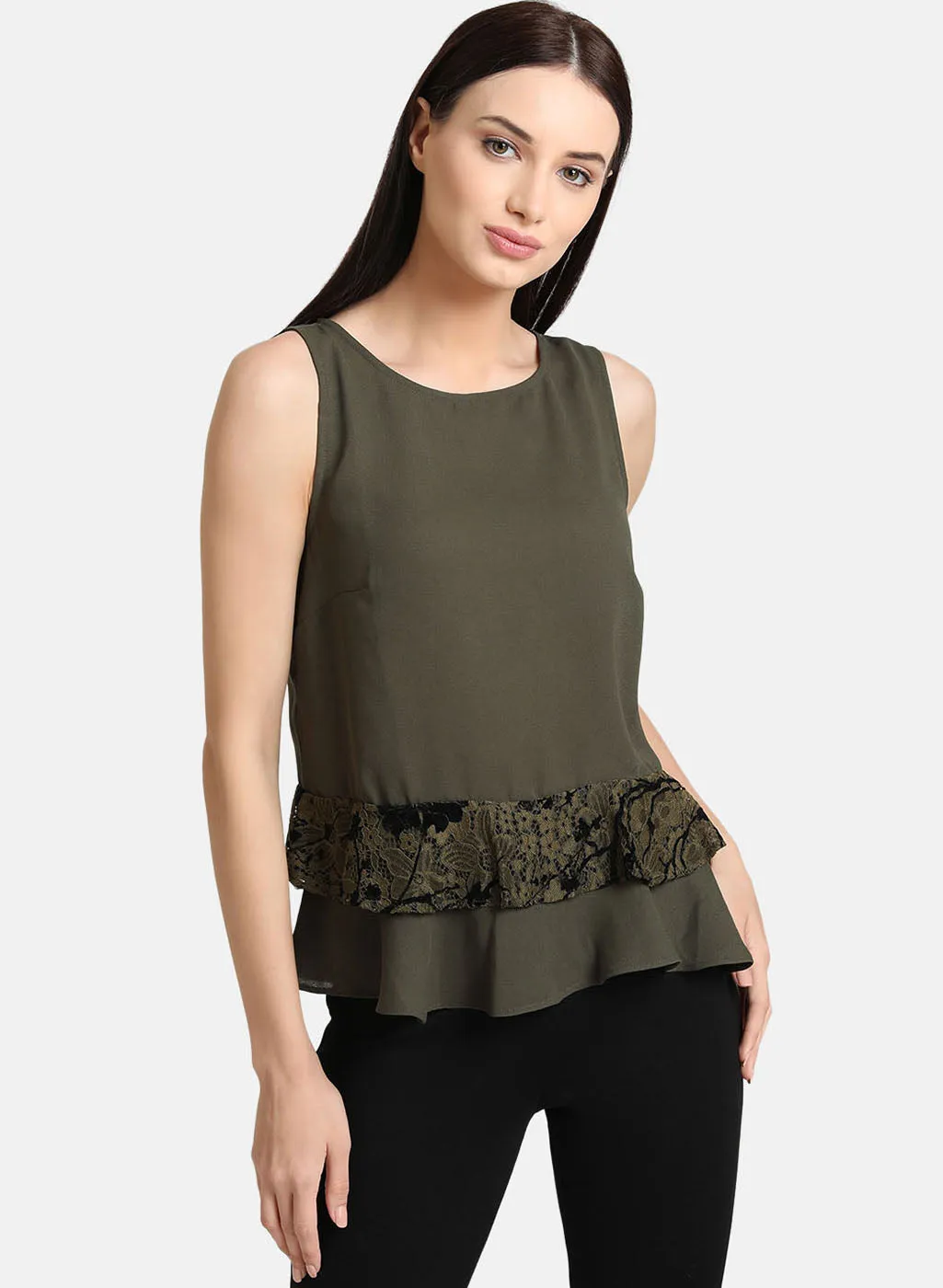 Lace Peplum Top