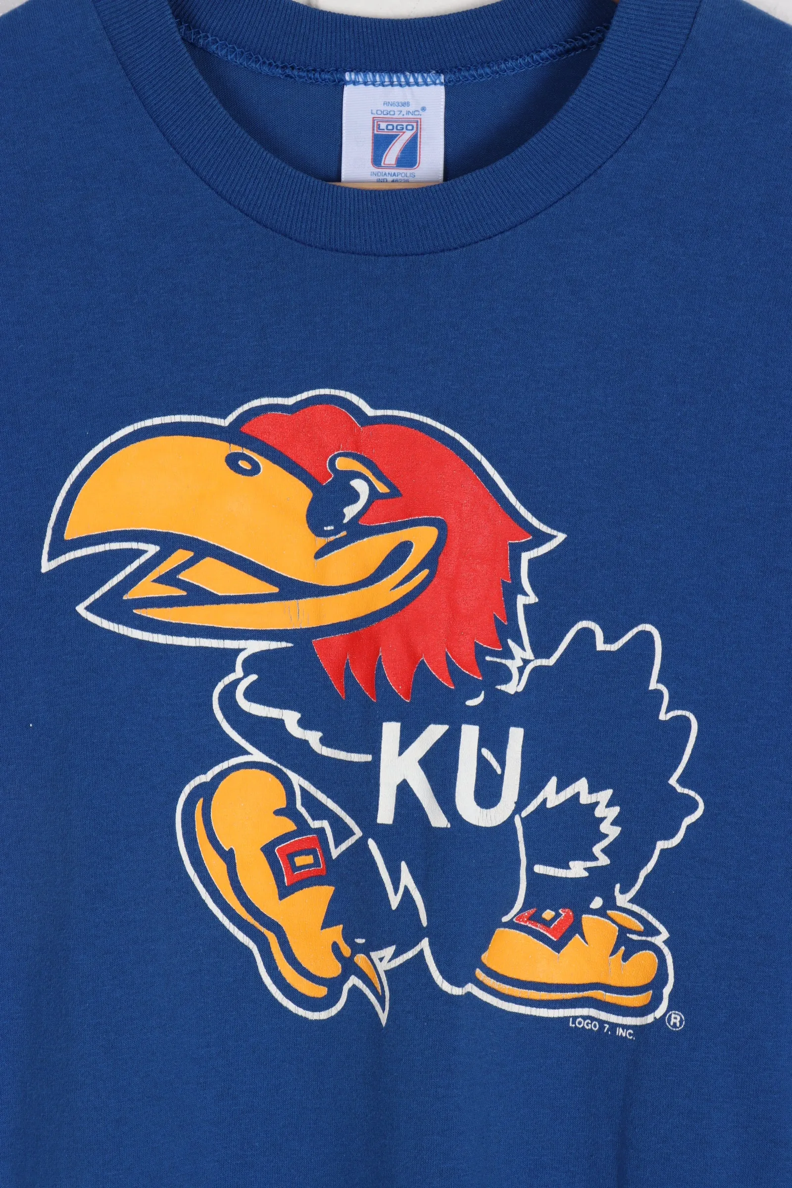 LOGO 7 University of Kansas College Thin 50/50 T-Shirt (XS)