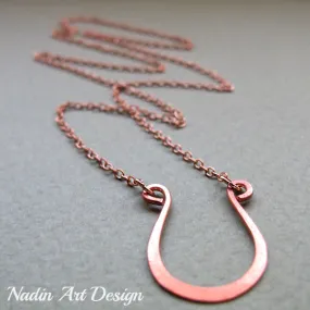 Lucky Horseshoe Copper Pendant Necklace