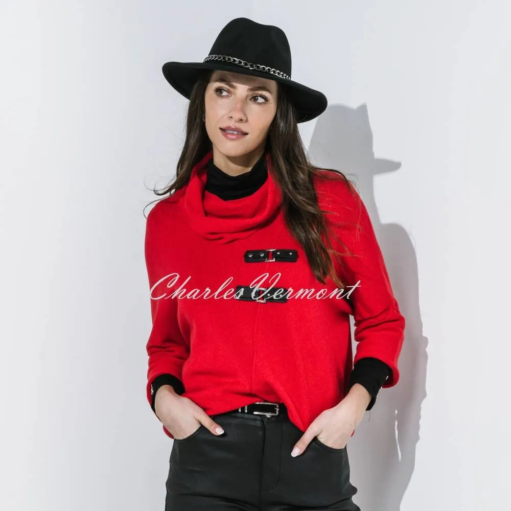 Marble Buckle Sweater - Style 6374-109 (Red)