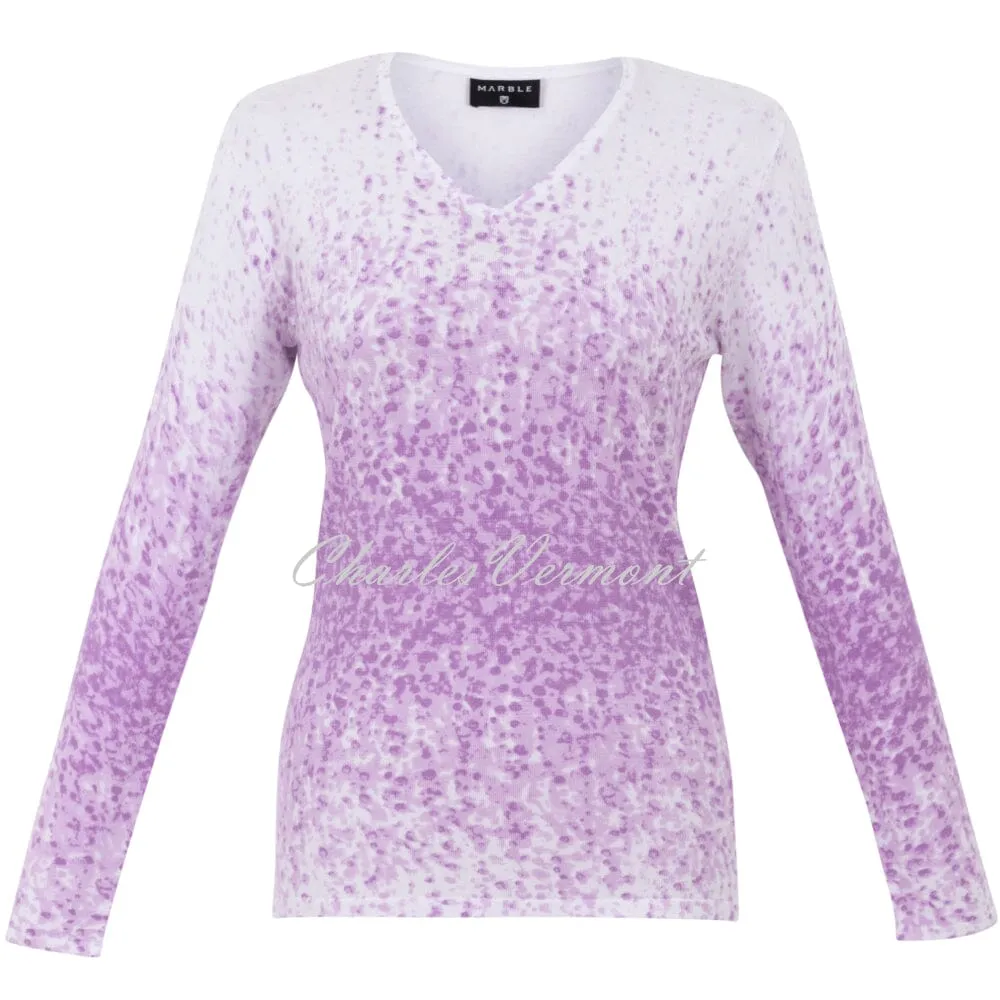 Marble Sweater - Style 6504-197 (White / Lavender)