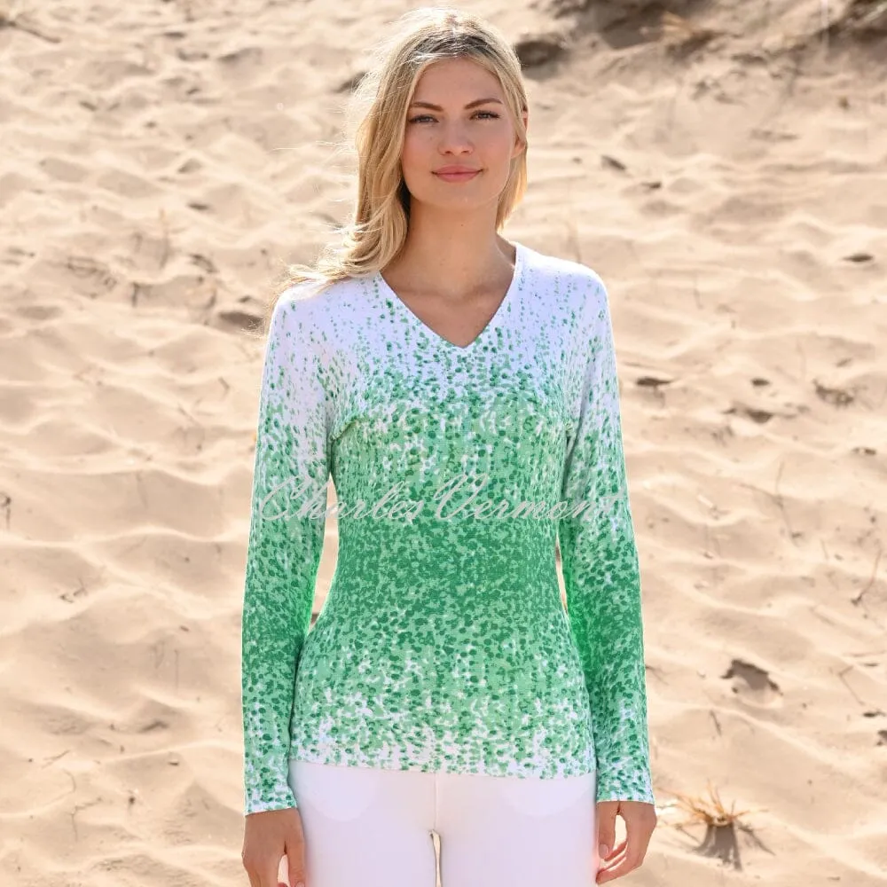 Marble Sweater - Style 6504-198 (White / Green)