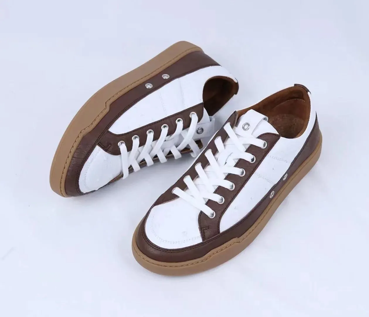 Men's Casual Ostrich Leather Wear Resistant Hip Hop Sports Flats