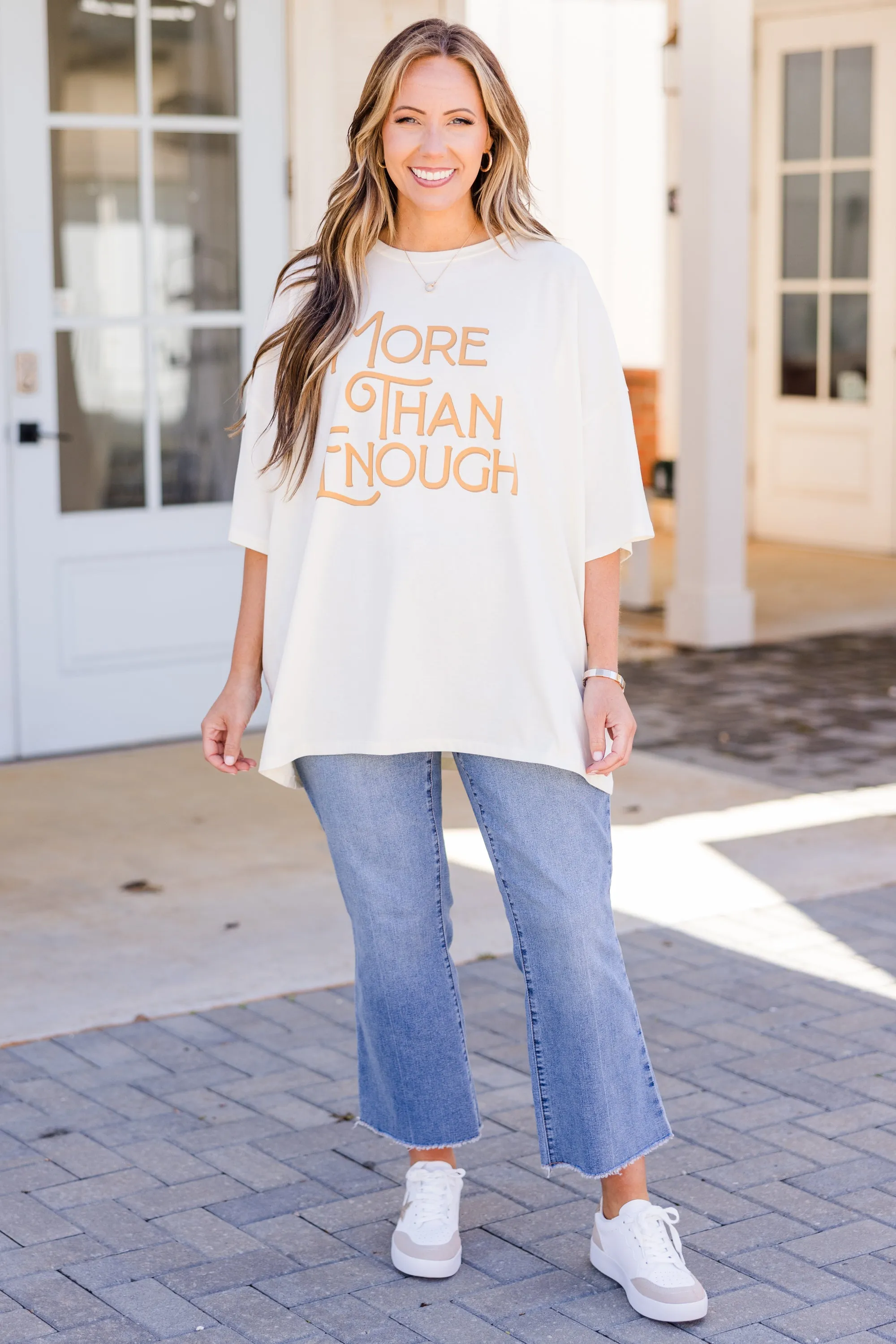 More Than Enough Boyfriend Tee, Ivory