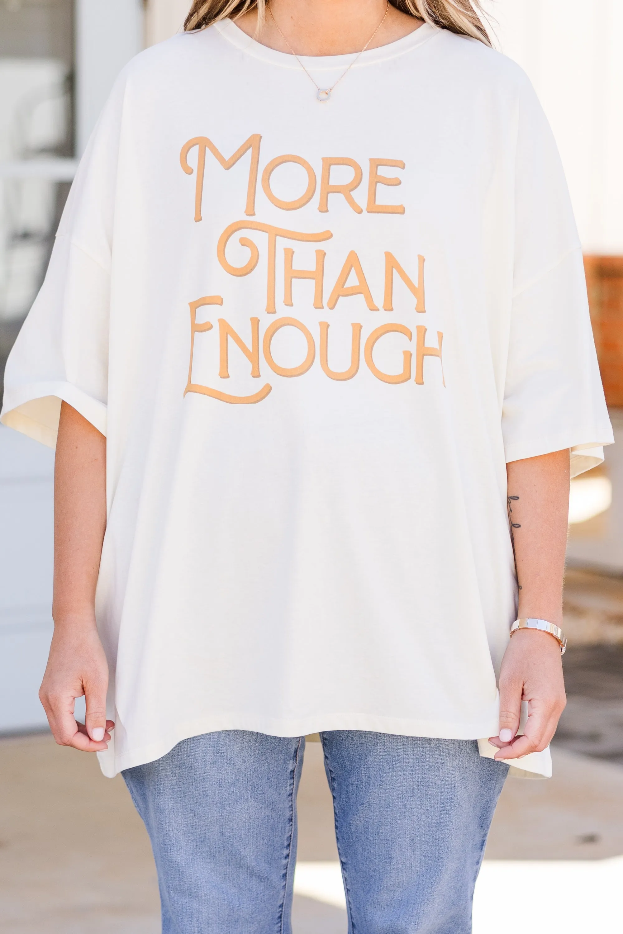 More Than Enough Boyfriend Tee, Ivory