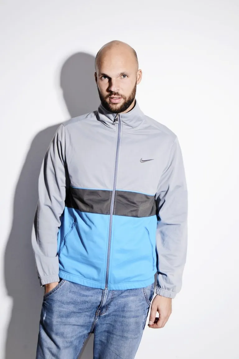 NIKE vintage sport jacket for men | Grey Blue