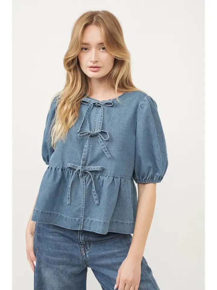 Peplum Denim Top