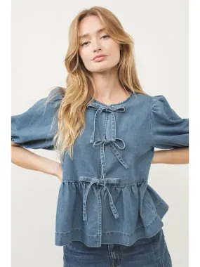 Peplum Denim Top