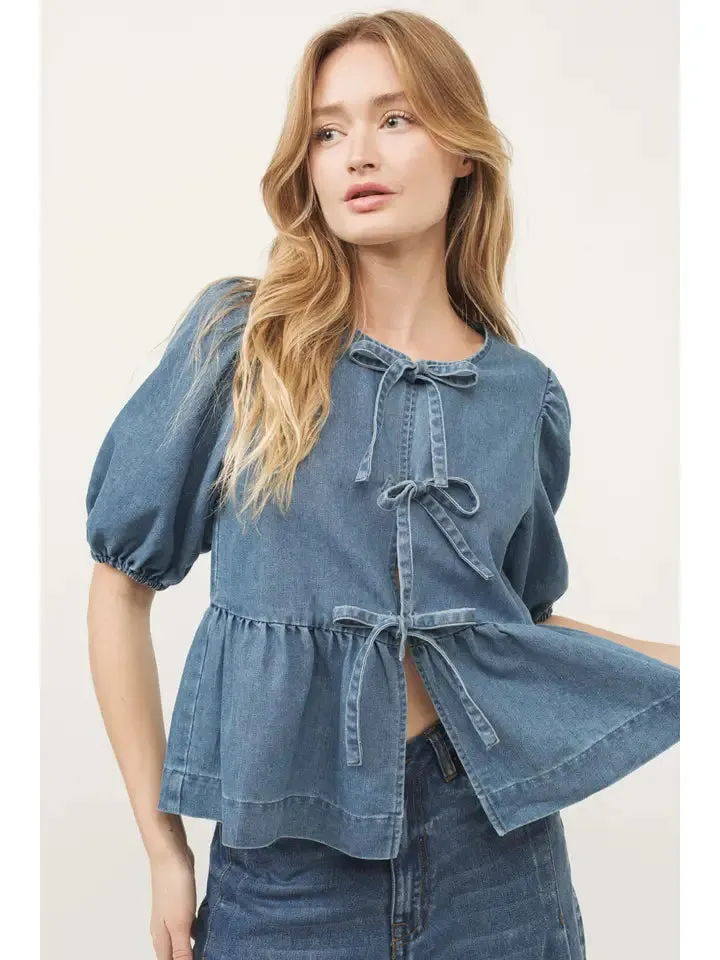 Peplum Denim Top