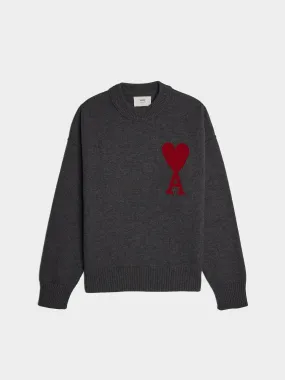 Red Ami De Coeur Sweater, Heather Grey