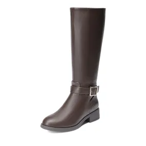 Side Zipper Knee High Riding Boots