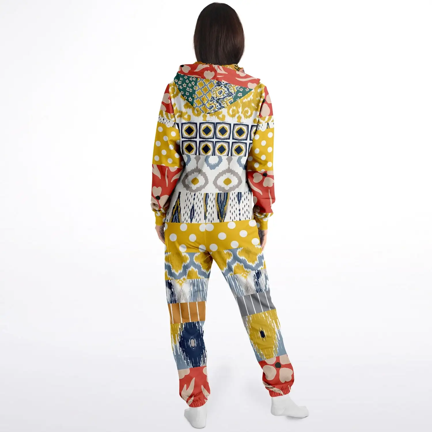 Tallulah Bankhead Floral Patchwork Unisex Fleece Romper